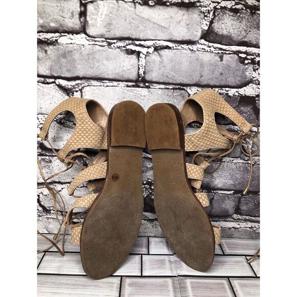 Vince Camuto Tany Tan Leather Snake Print Gladiator Lace Sandals Women Sz 6M US - Picture 13 of 15